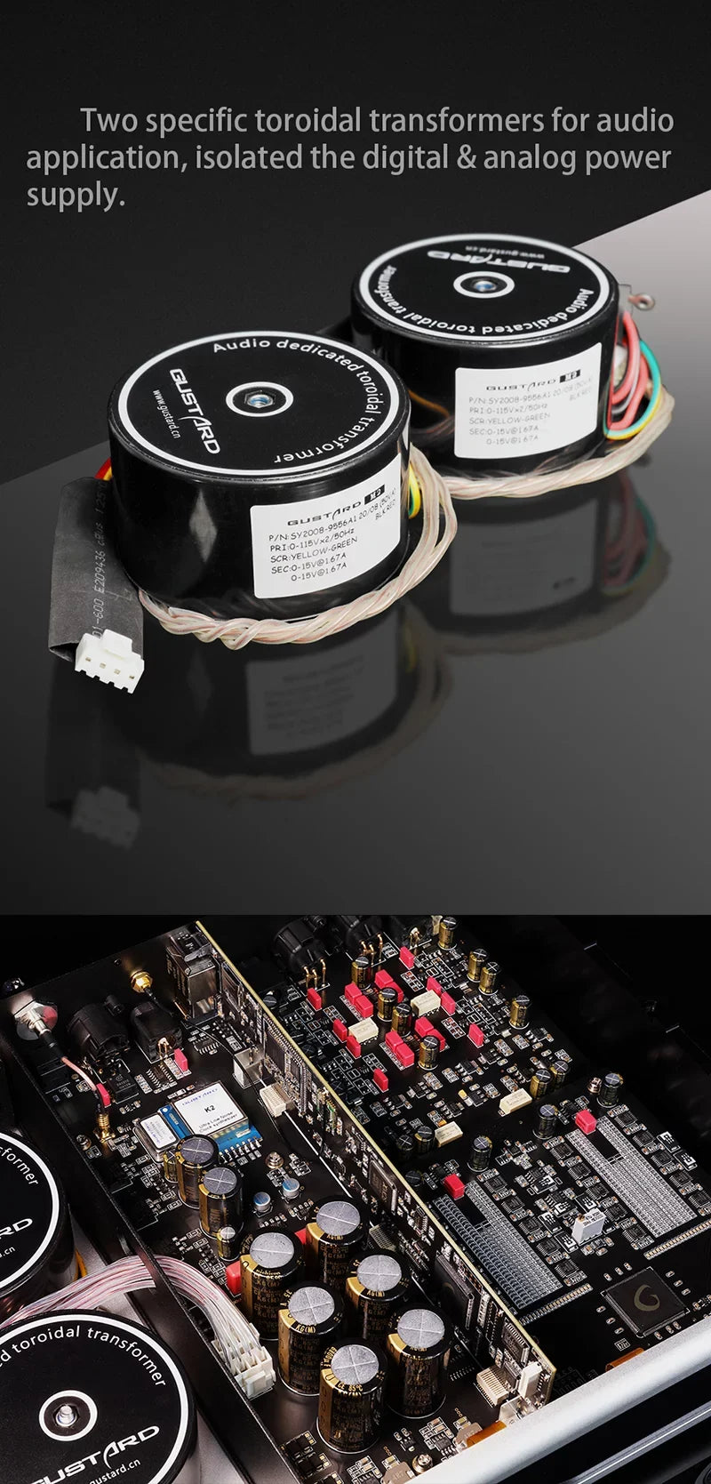 DSD (Black） Gustard XMOS Control Clock DAC Dual K2 DAC R26 Discrete Balanced R2R Remote LDAC Native with MQA Decoder