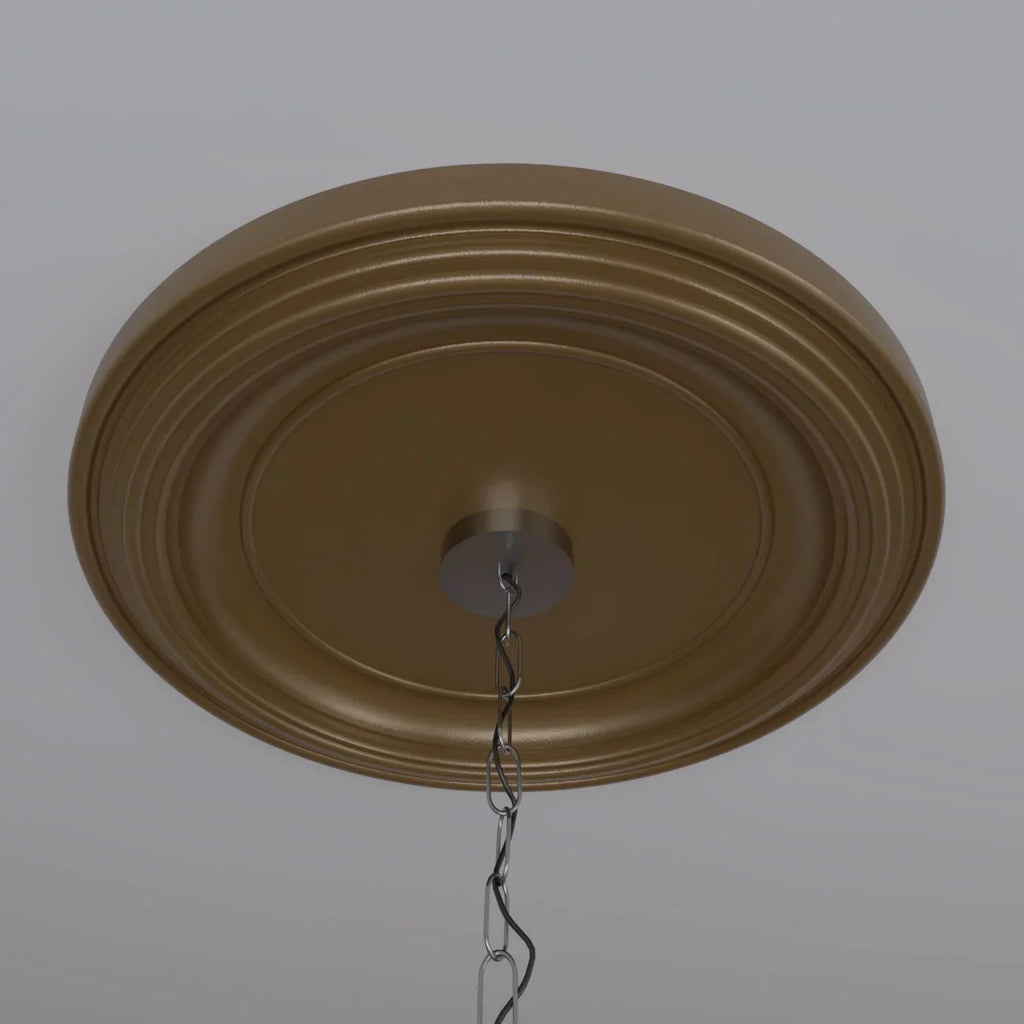 22"OD x PVC 1/2"), 3 up Traditional Canopies (Fits Ekena 1/2"P x 13 Ceiling Thermoformed Medallion 1/2"ID Gold 1 to Metallic Rush Millwork