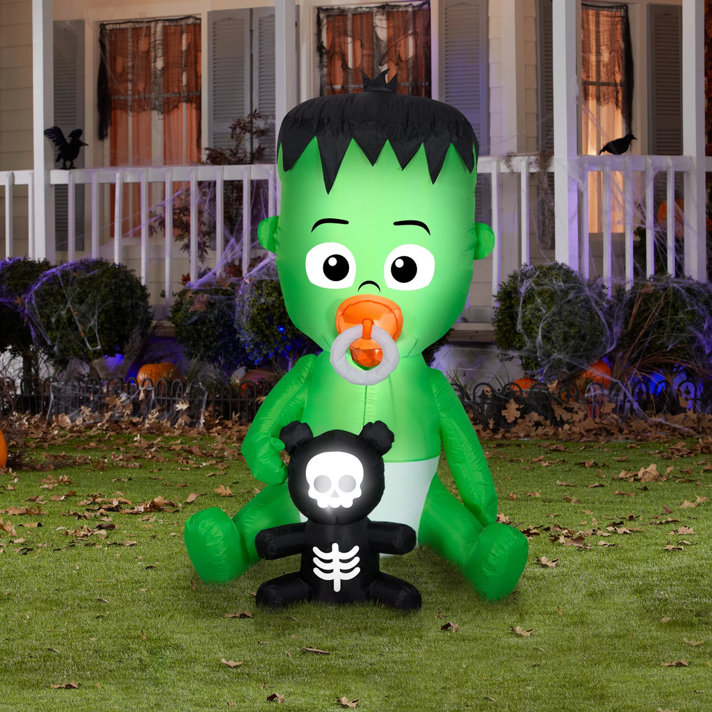 Baby Inflatable Gemmy 5 Monster Airblown Frankenstein Pacifier w/ 1/2' ANIMATED