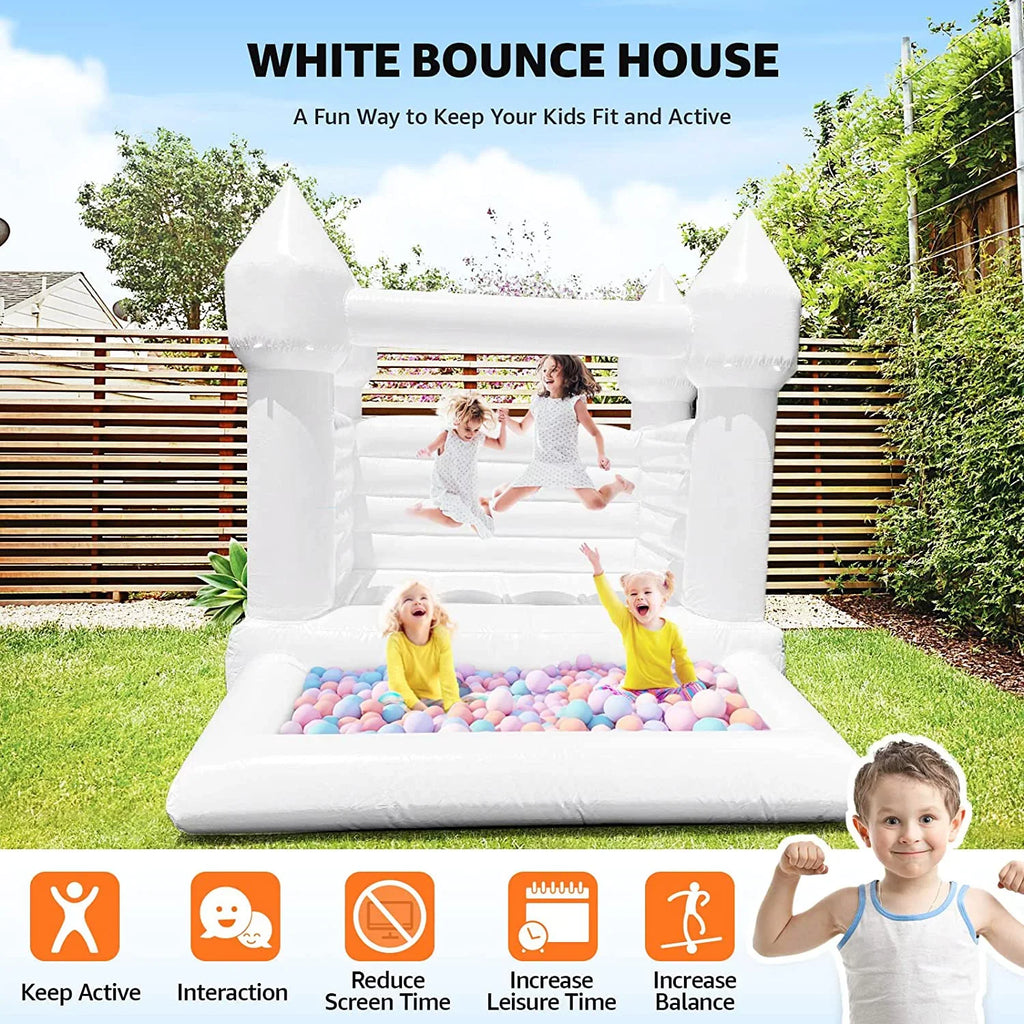 Outdoor & Bounce Jump PVC House Connsann Grade Commericial Blower Pit Castle Party White Indoor Ball with for Kids