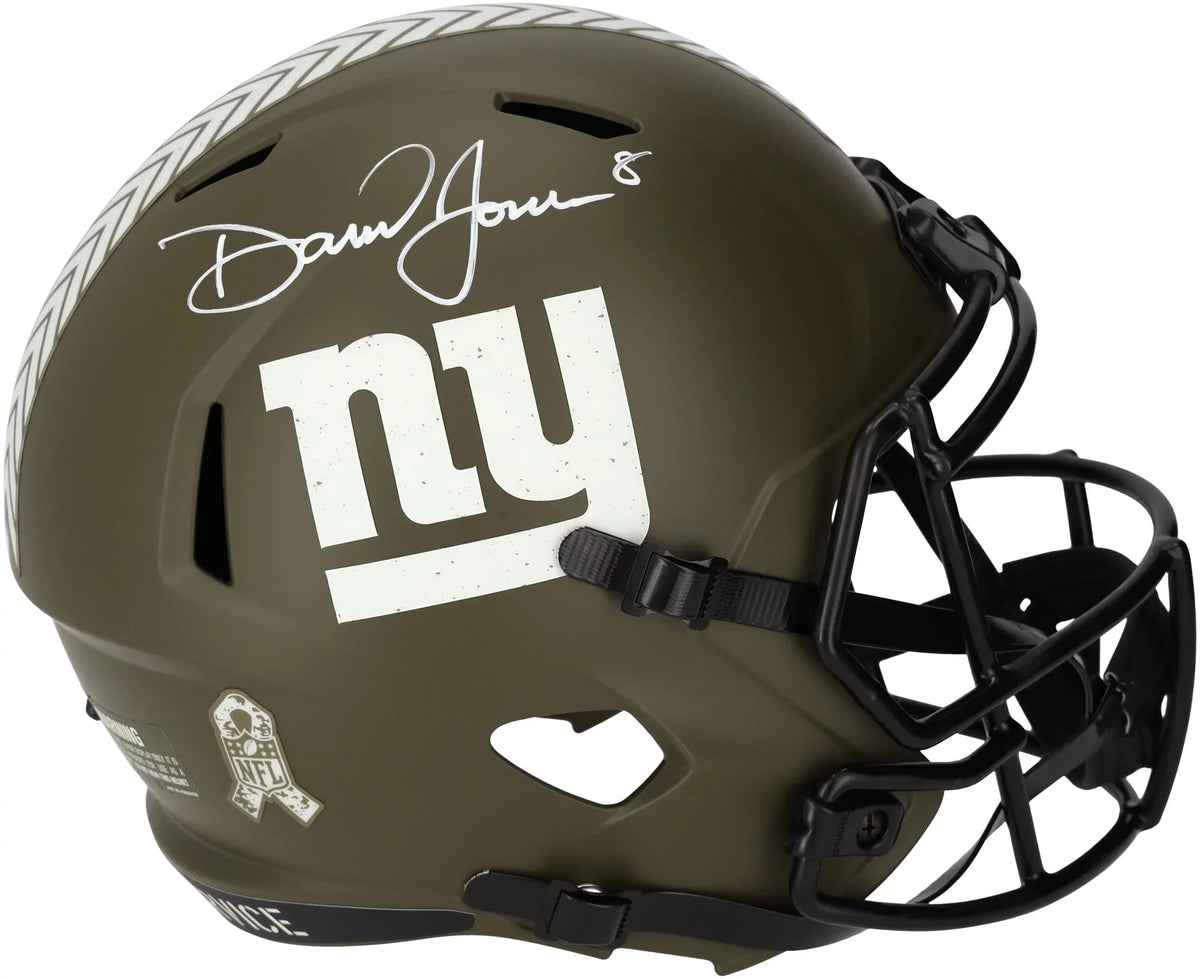 2022 New York Authentic Helmet - Giants Speed Salute Daniel Replica Autographed Service to Certified Riddell Fanatics Jones