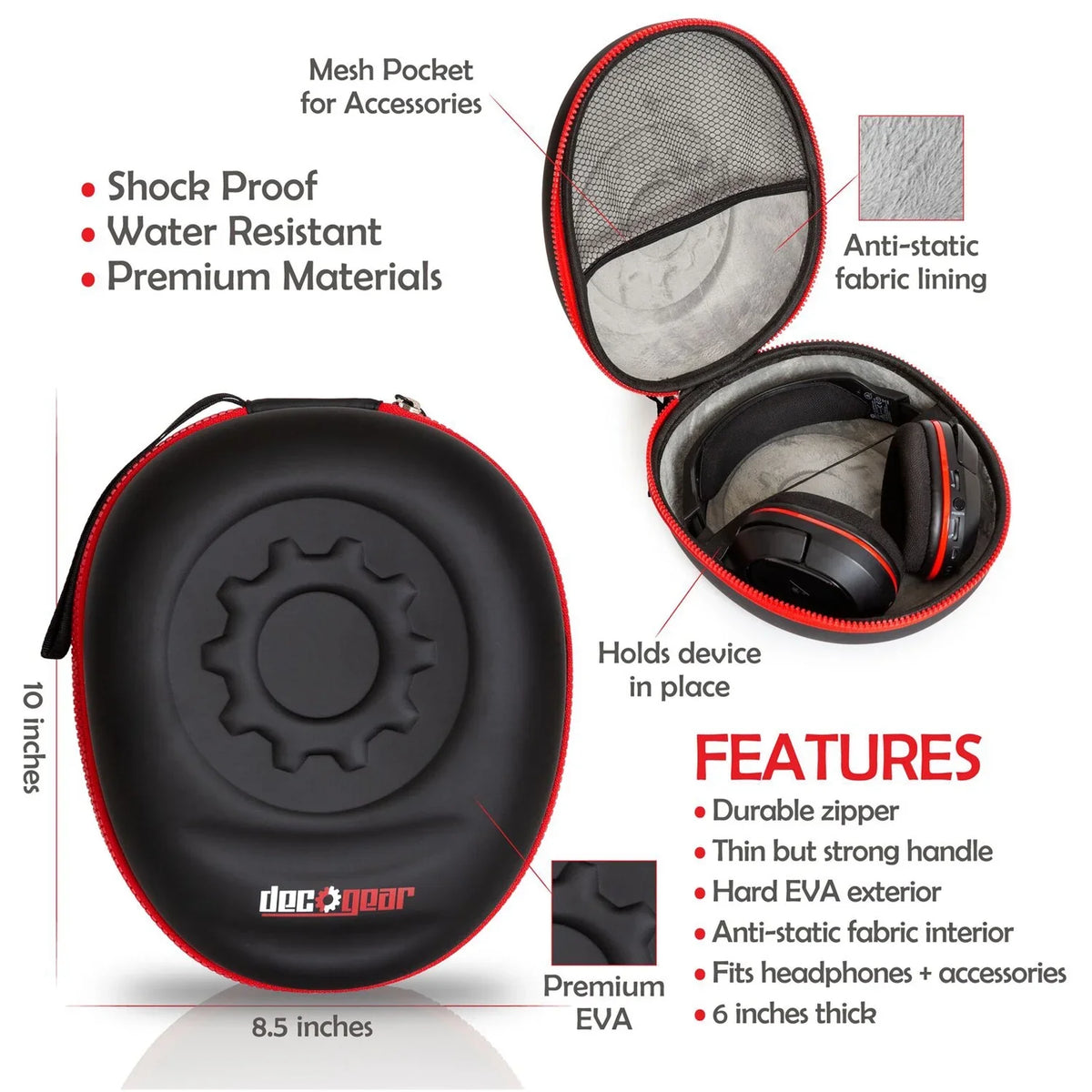 Case Noise-Canceling Wireless (Black) Bundle with Deco Sony Gear Headphones WH-CH710N