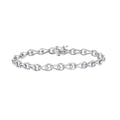 and Diamond - .925 Pear Bracelet Color, Clarity) Cttw 1/10 Bezel I3 Sterling 7.25" (I-J Link Silver Miracle-Set