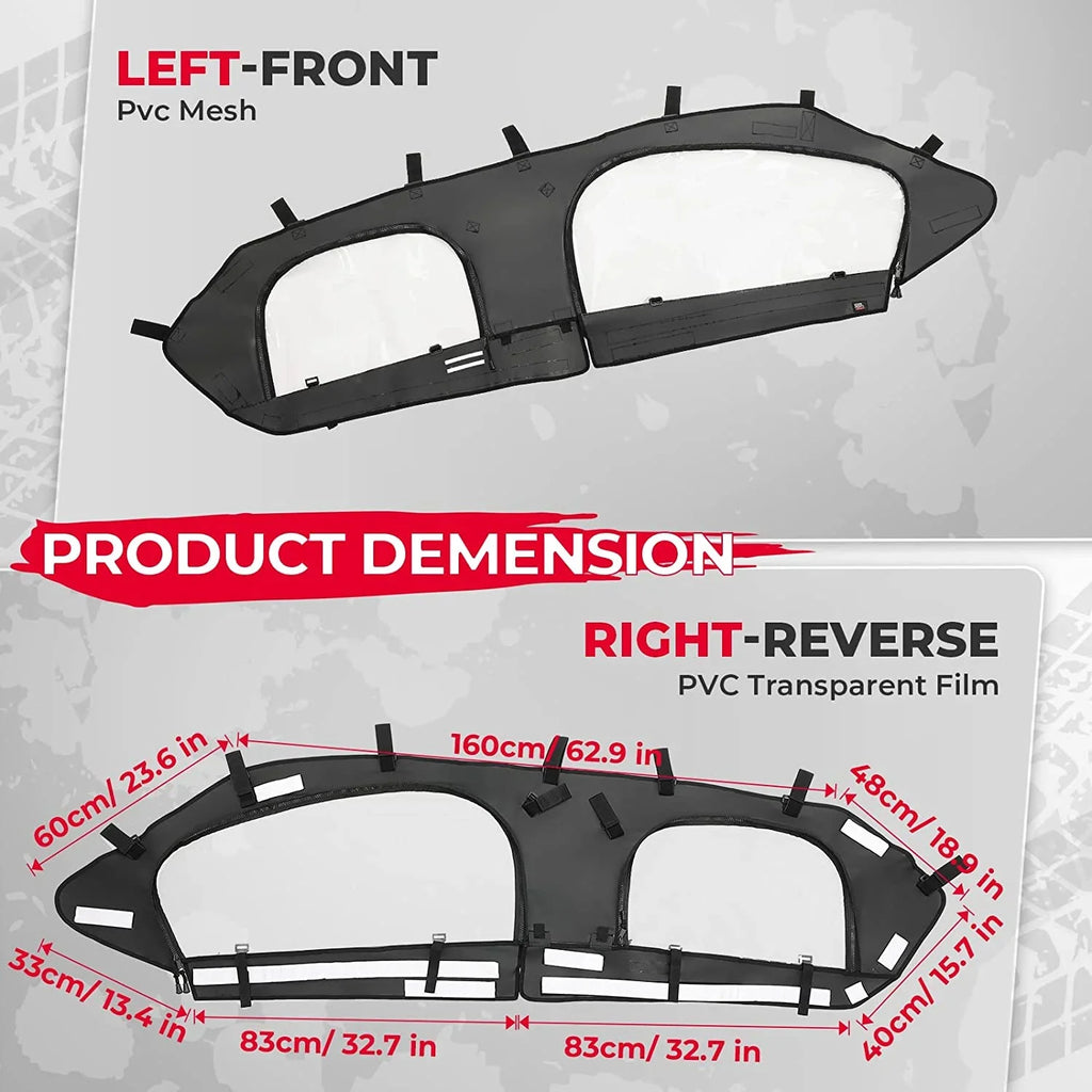 Seater Door Kemimoto Cab X3 Set top Am 2017-2023 Doors Models Kit, Soft with Soft Upper Compatible Can 4 Maverick UTV Max Enclosure