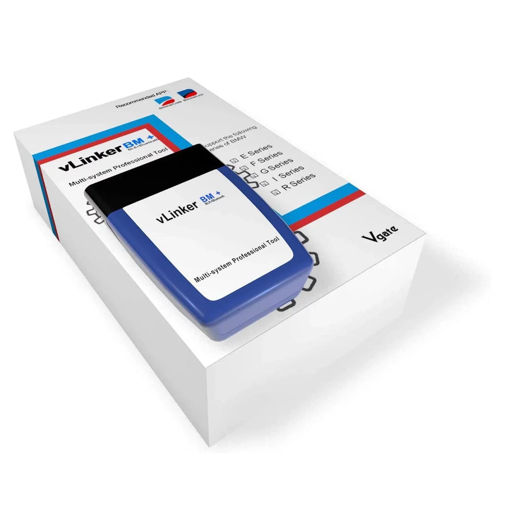 Diagnostic vLinker Car Unlock Vgate BLE OBD Bluetooth with BimmerCode, OBD2 Features & Hidden BMW/Mini, Scanner Tool BM+ in Android for iPhone Works II