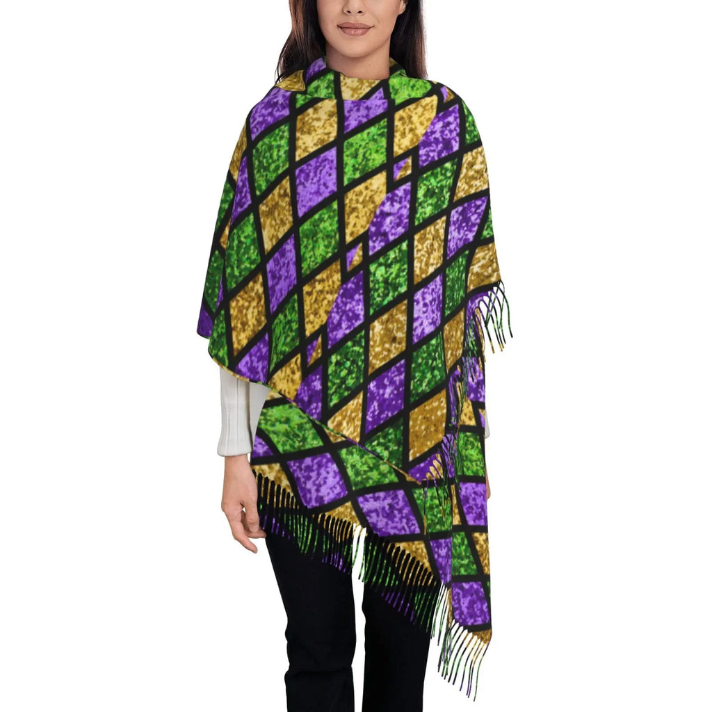 Print Purple Bingfone Gifts- Warm Large Soft Gras Winter Wrap Green Women Cashmere Scarf Shiny Art For Shawl Elegant Mardi Scarves Feel