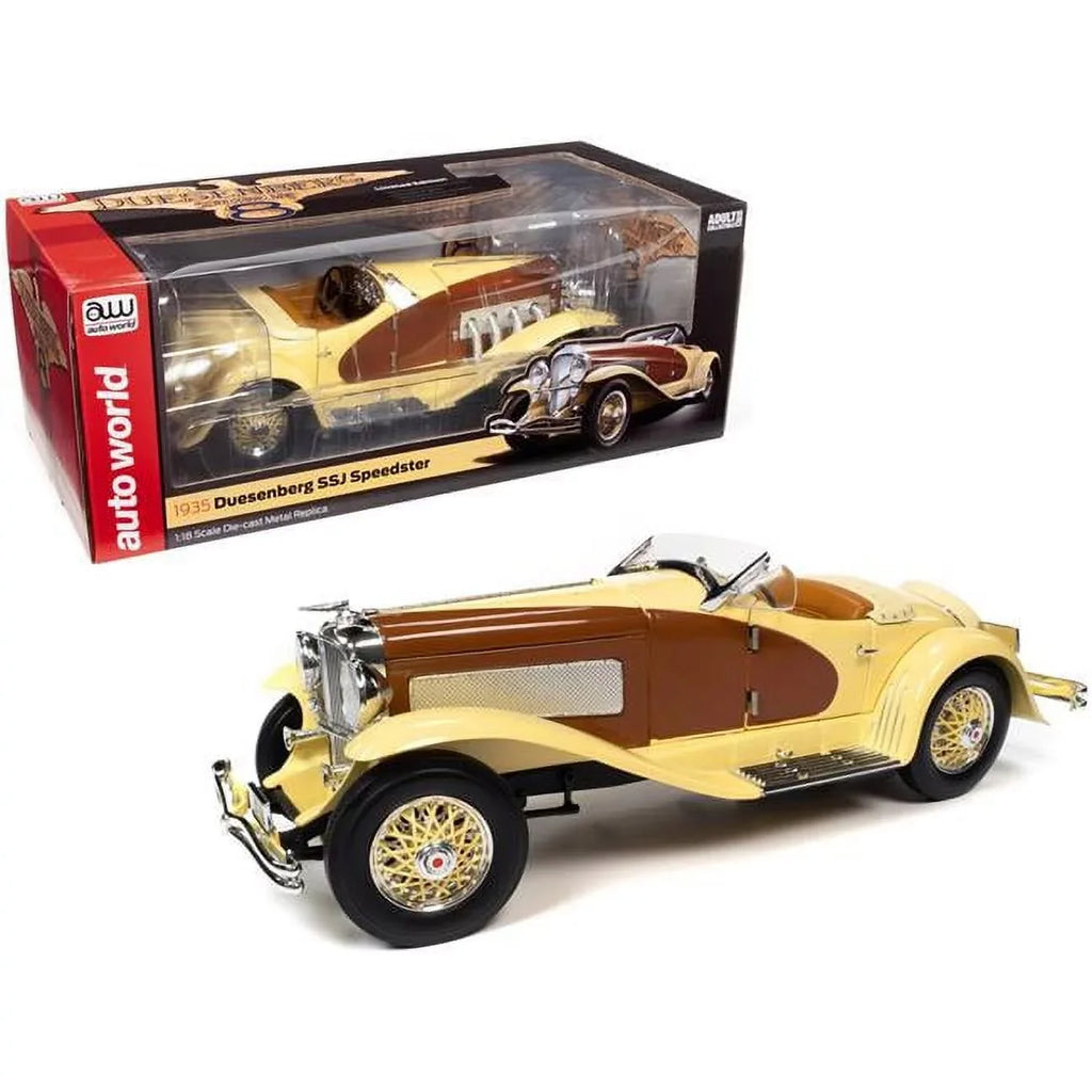 SSJ Gold Chocolate 1935 Diecast Model Yukon World Speedster Brown and Car 1/18 Duesenberg by Auto