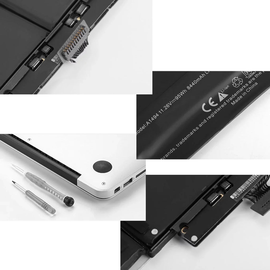 Compatible Book 2014), ME293 (Late Pro Mid 2013 95Wh Battery (11.26V Retina 15" Mac 8440mAh) Mac A1494 ME294 Fits A1398 &