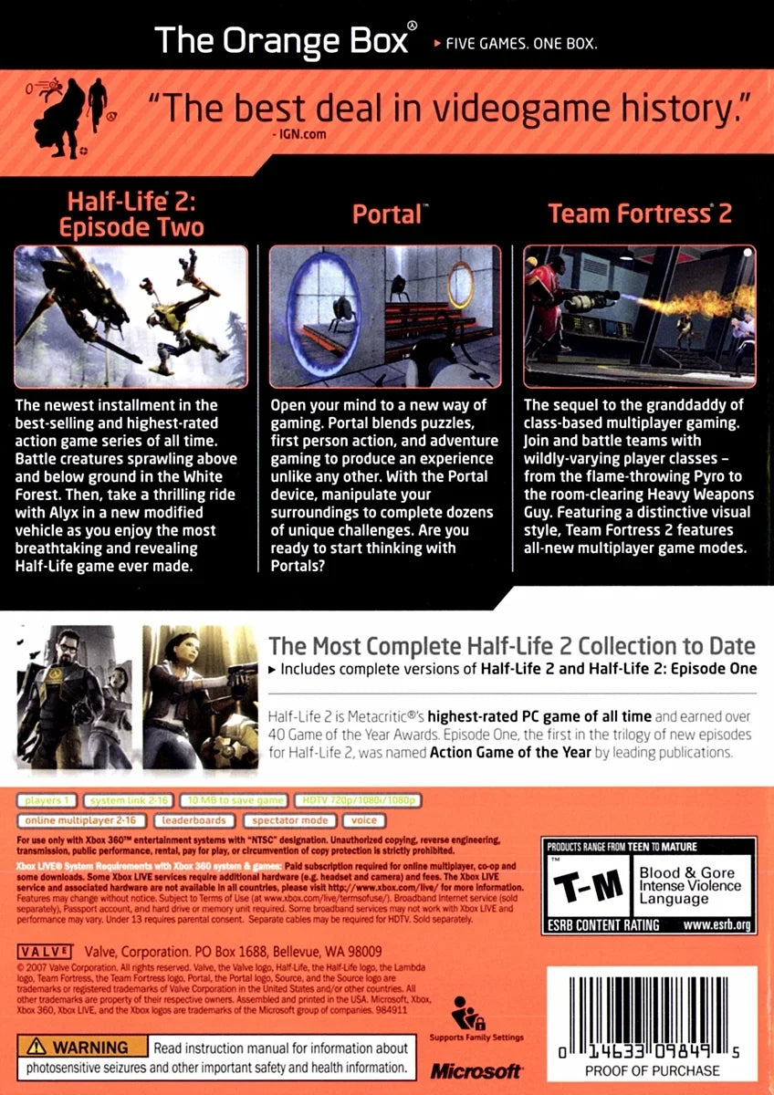 '- Box Xbox Orange 360