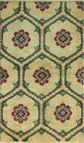 Ivory/Green x 3'0" Rug, 5'1" Magdalen Aria