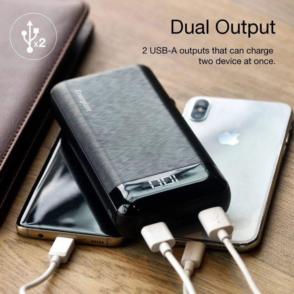 Black, Energizer UE20058 20,000 Power Bank, mAh Max
