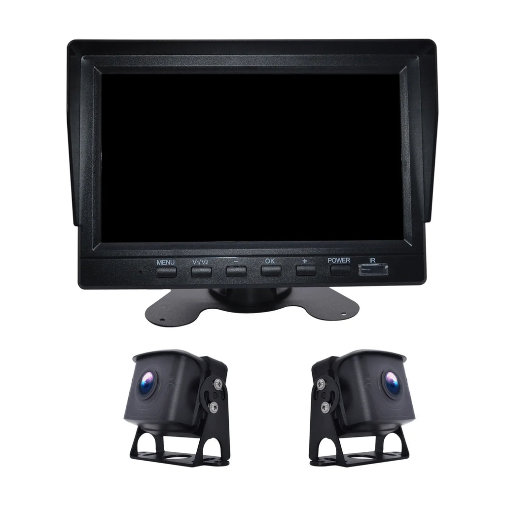 with Bus+2 RV Backup BSD Driving Video DVR 7" Monitor Recorder Camera Truck for