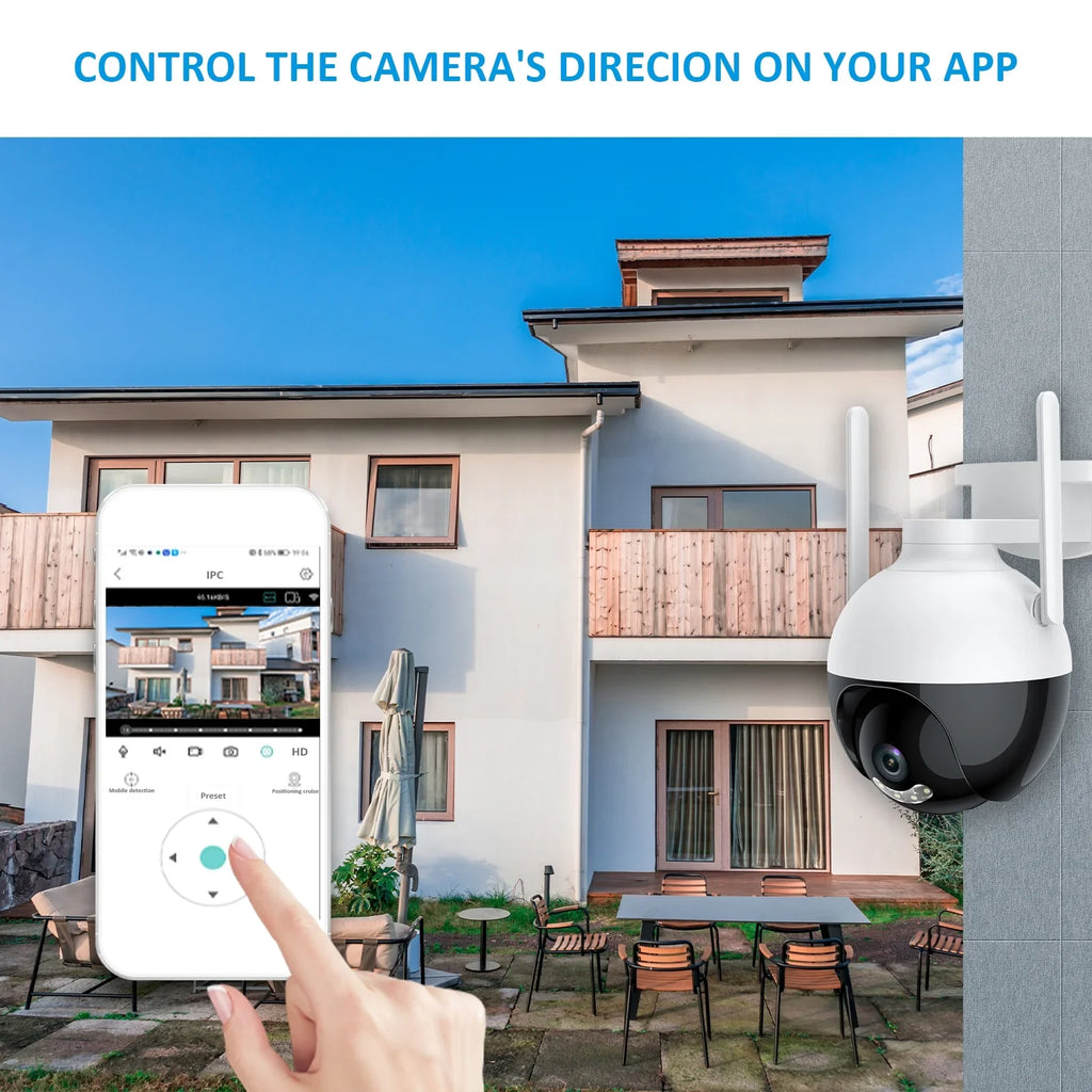 System Wireless Audio Detection Access Vision Lixada Remote Camera WiFi Home PTZ Color 2-Way Waterproof IP66 4MP View IP Night 360° Motion