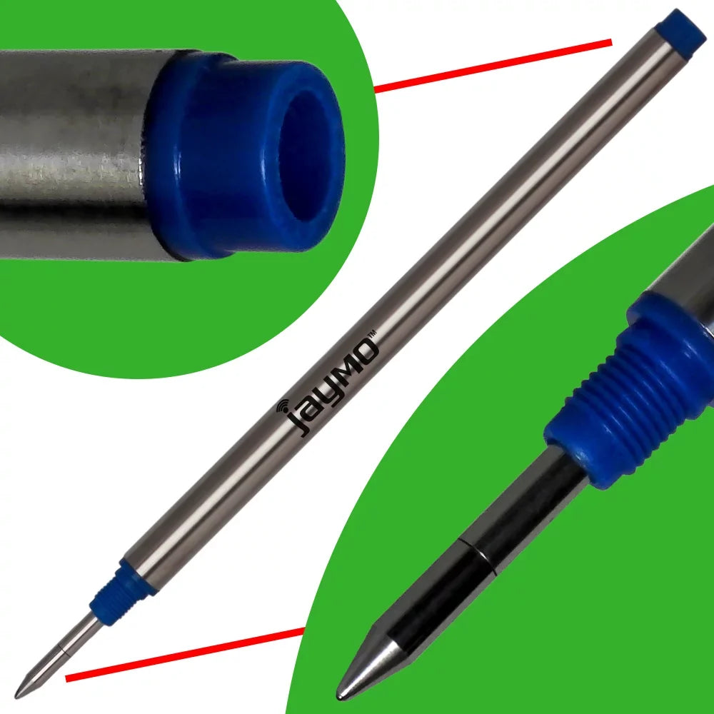 '- Rollerball / Long Measures Pen 6 - Refill mm 113 Montblanc in Black 4.44 + for Blue 6 Jaymo - Replacement 105158/105159