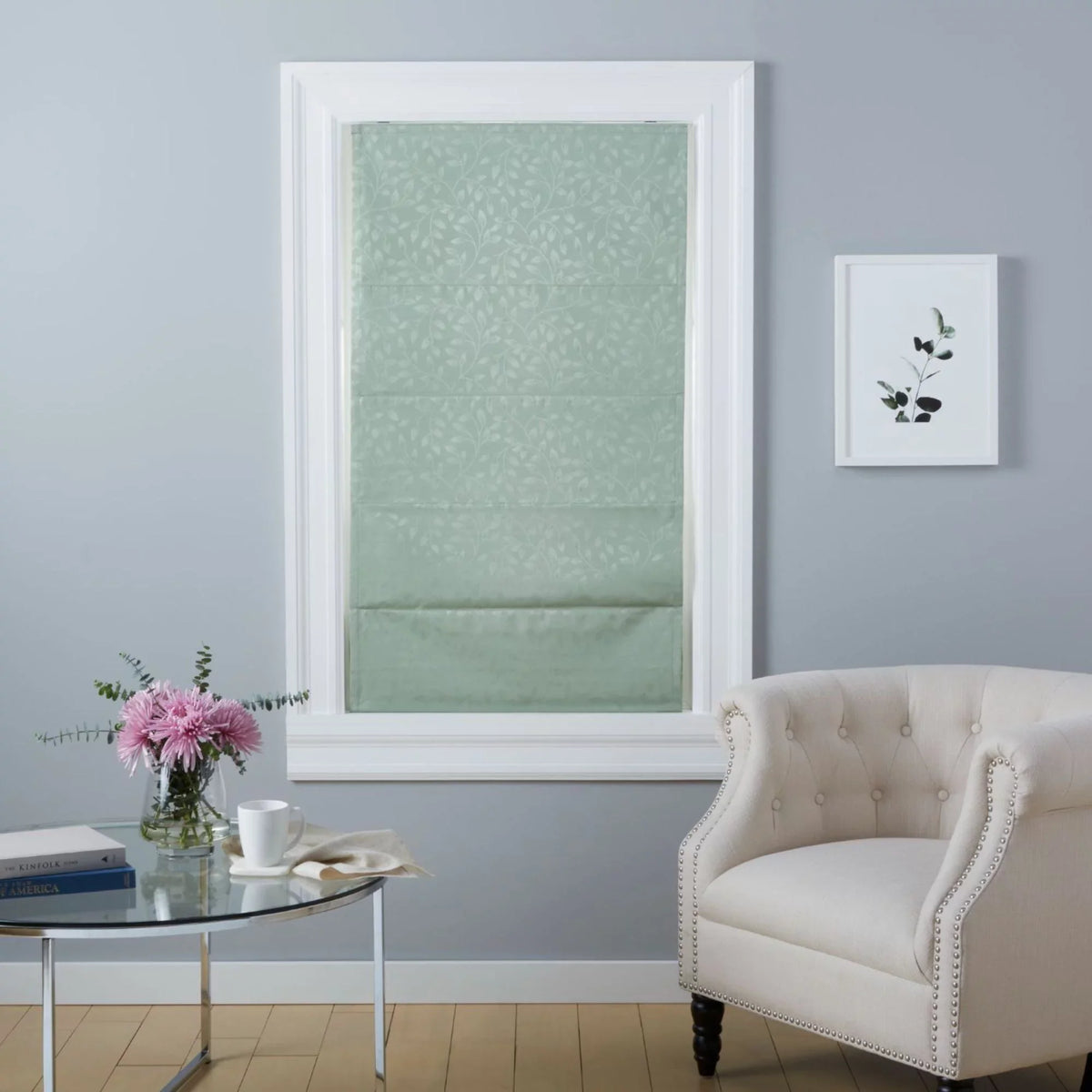 Exclusive Total Roman Bolan Sage Blackout Shade, 64", 31"x Botanical Home