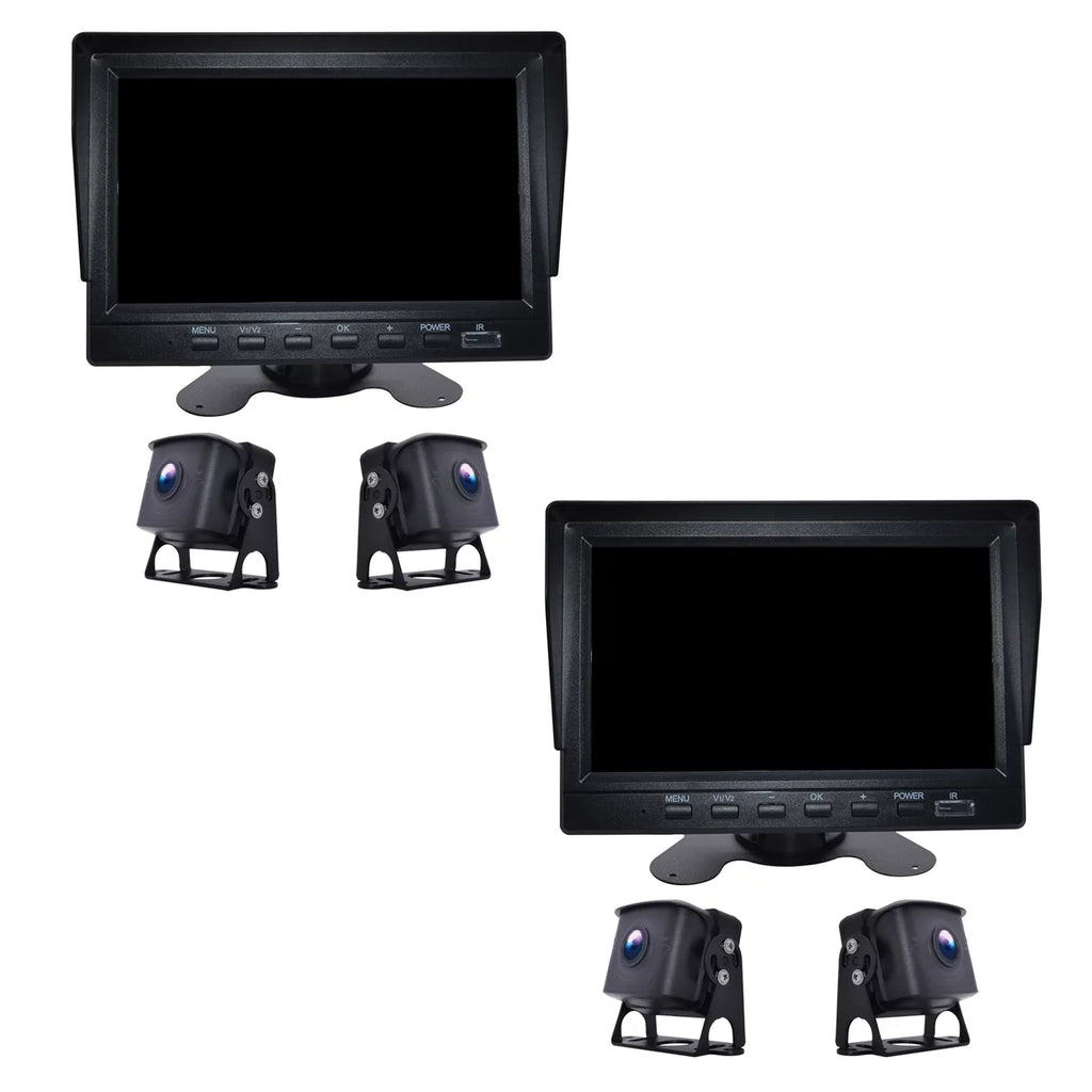 with Bus+2 RV Backup BSD Driving Video DVR 7" Monitor Recorder Camera Truck for