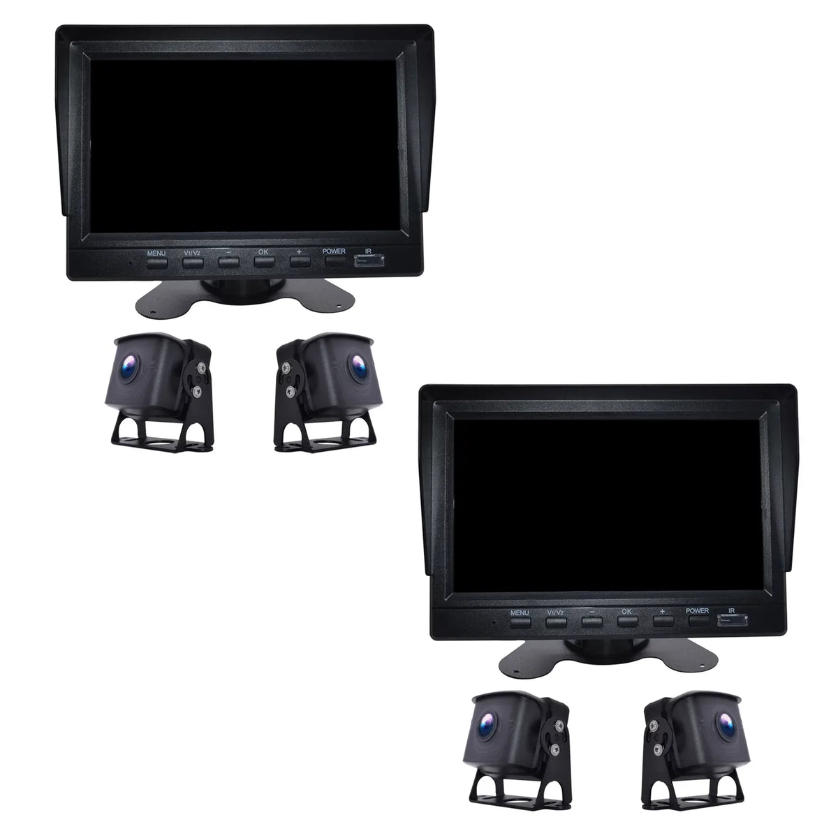 with Bus+2 RV Backup BSD Driving Video DVR 7" Monitor Recorder Camera Truck for