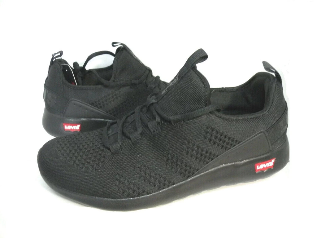SNEAKERS LOW NEW TRAINERS SPORTS ATHLETIC LEVIS BLACK SHOES MEN 12 SIZE COMFORT