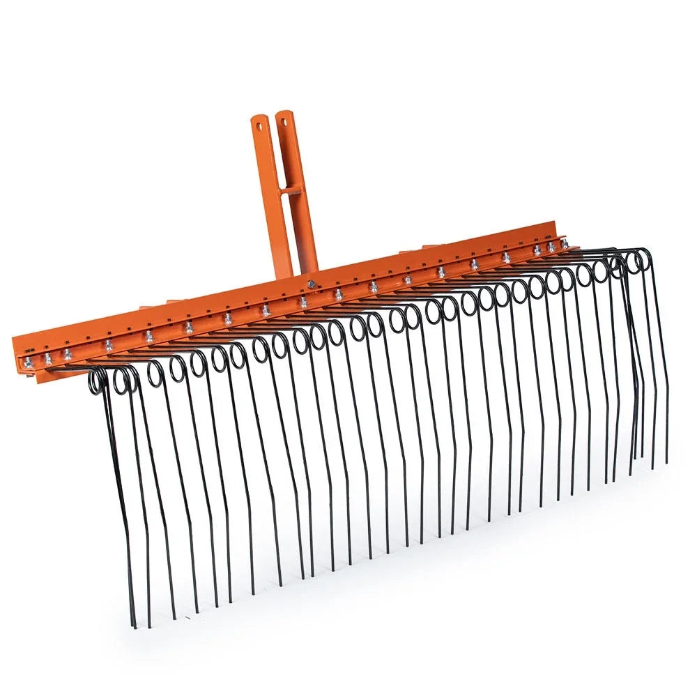 Rake, 1 Landscape Rake Attachments FT 5 Drag-Behind 3 Tines, Pine Straw Spring Needle Category Coil Point Tractors, Titan