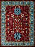 Red/Lt. 13'8" x Roselyn Rug, 9'11" Blue Aria