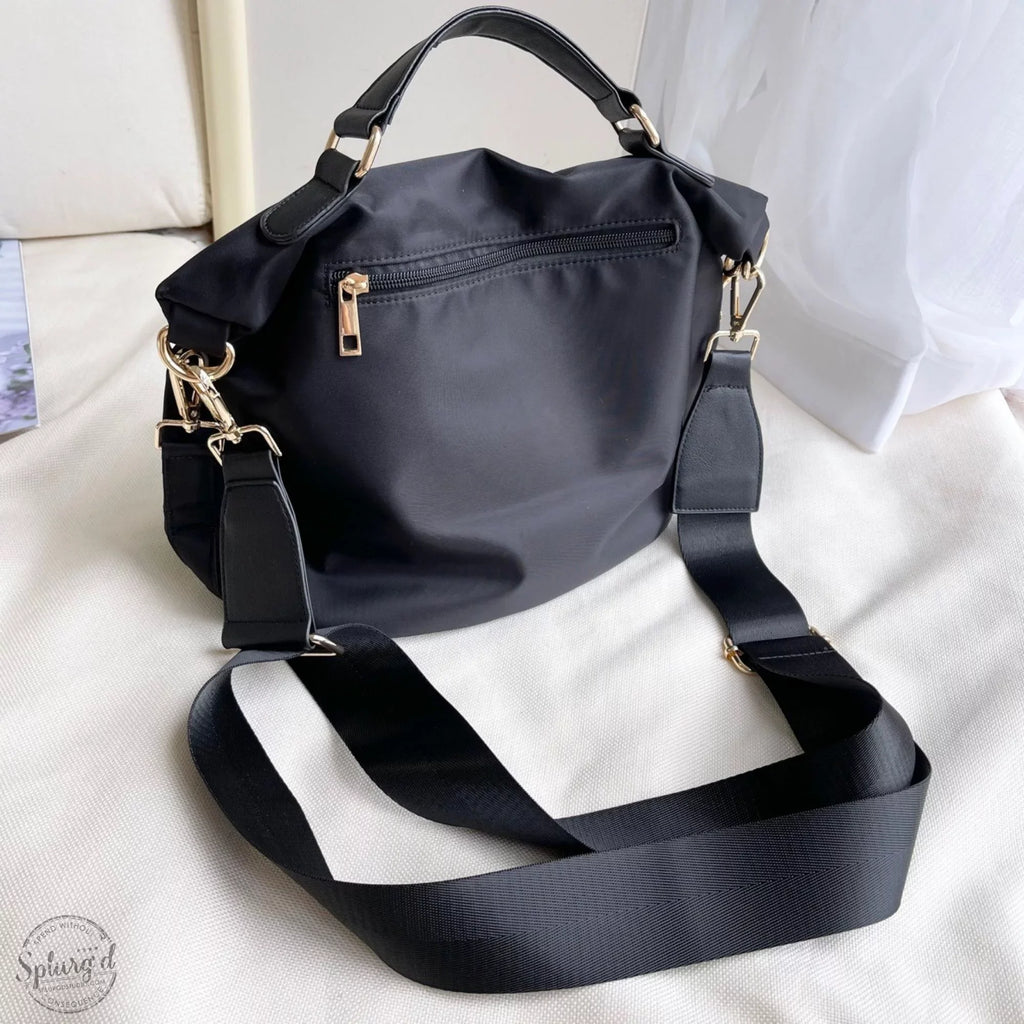 Saddle top medium & handle size purse crossbody with Black strap bag
