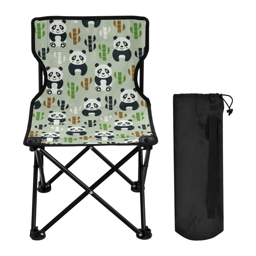 Outdoor with Fishing Chair 220LBS to Lawn Beach Folding Chair Chair Chair Portable Bag Bamboos Pandas and Support Camping Carry Cartoon