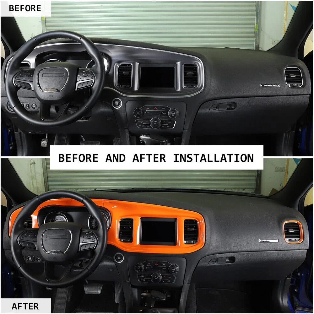 Dash Trim Center Kit Teledu Orange Console Set 17x Panel Cover