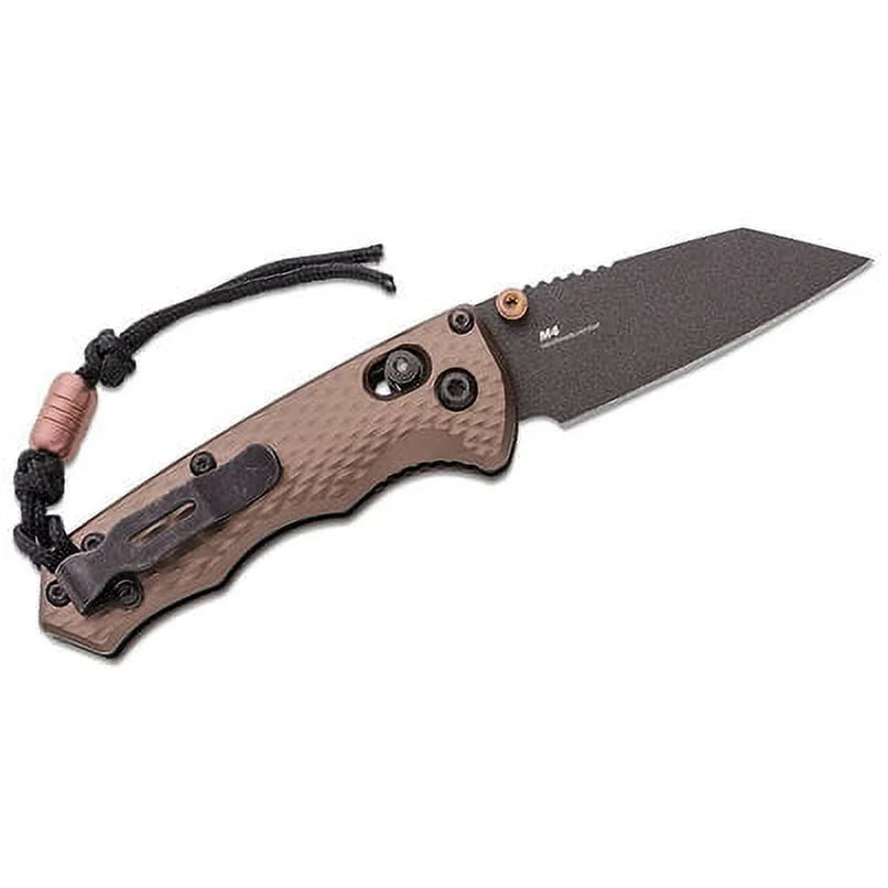Black - Folding Aluminum Earth CPM-M4 Cobalt Knife Flat Wharncliffe Billet Dark Blade BM-290BK-1 AXIS Handles Benchmade