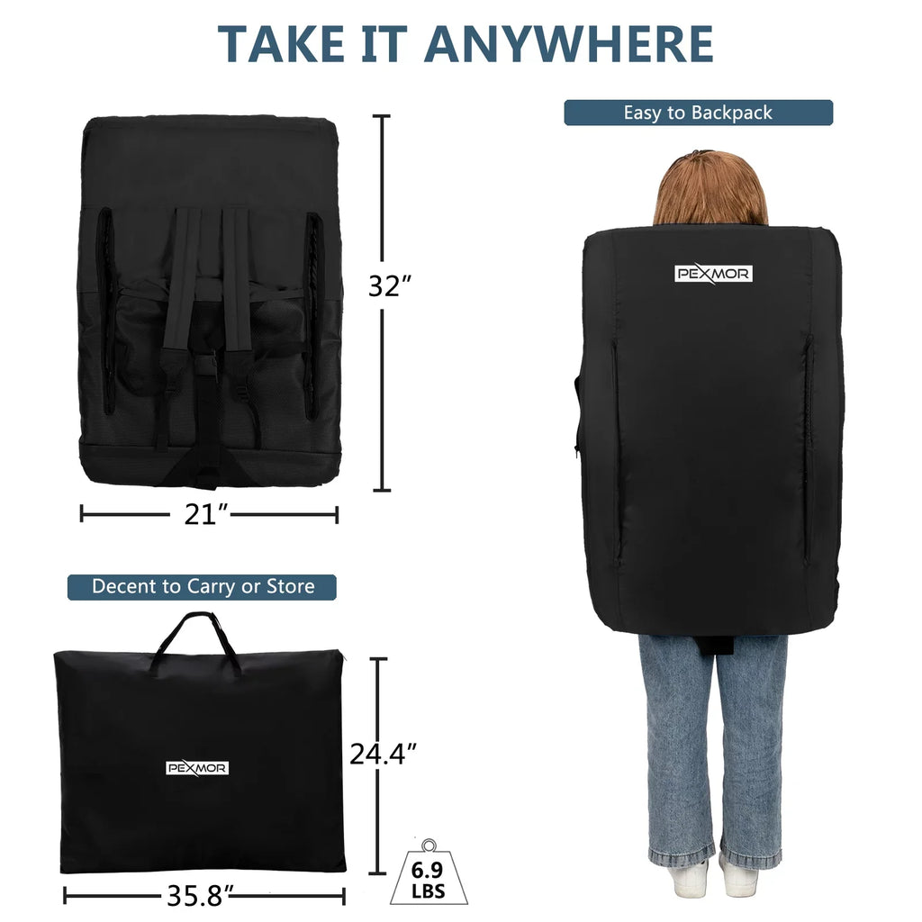 21'' & Bag, Cushion, Carrying Bleachers 2-Pack PEXMOR Stadium Support Portable for Standard Seat Back Reclining with Width