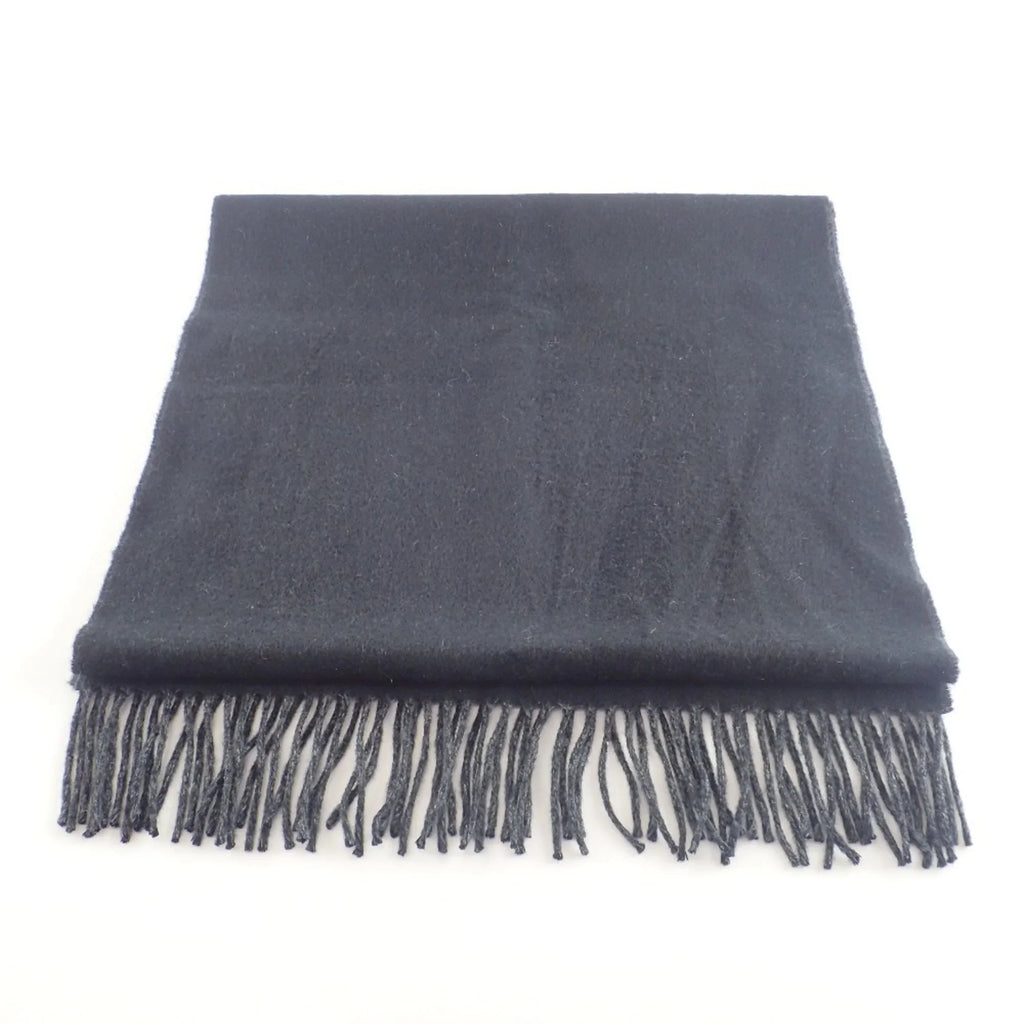 100% Black Scarf HERMES Cashmere Pre-Owned (Good) Grey Embroidered
