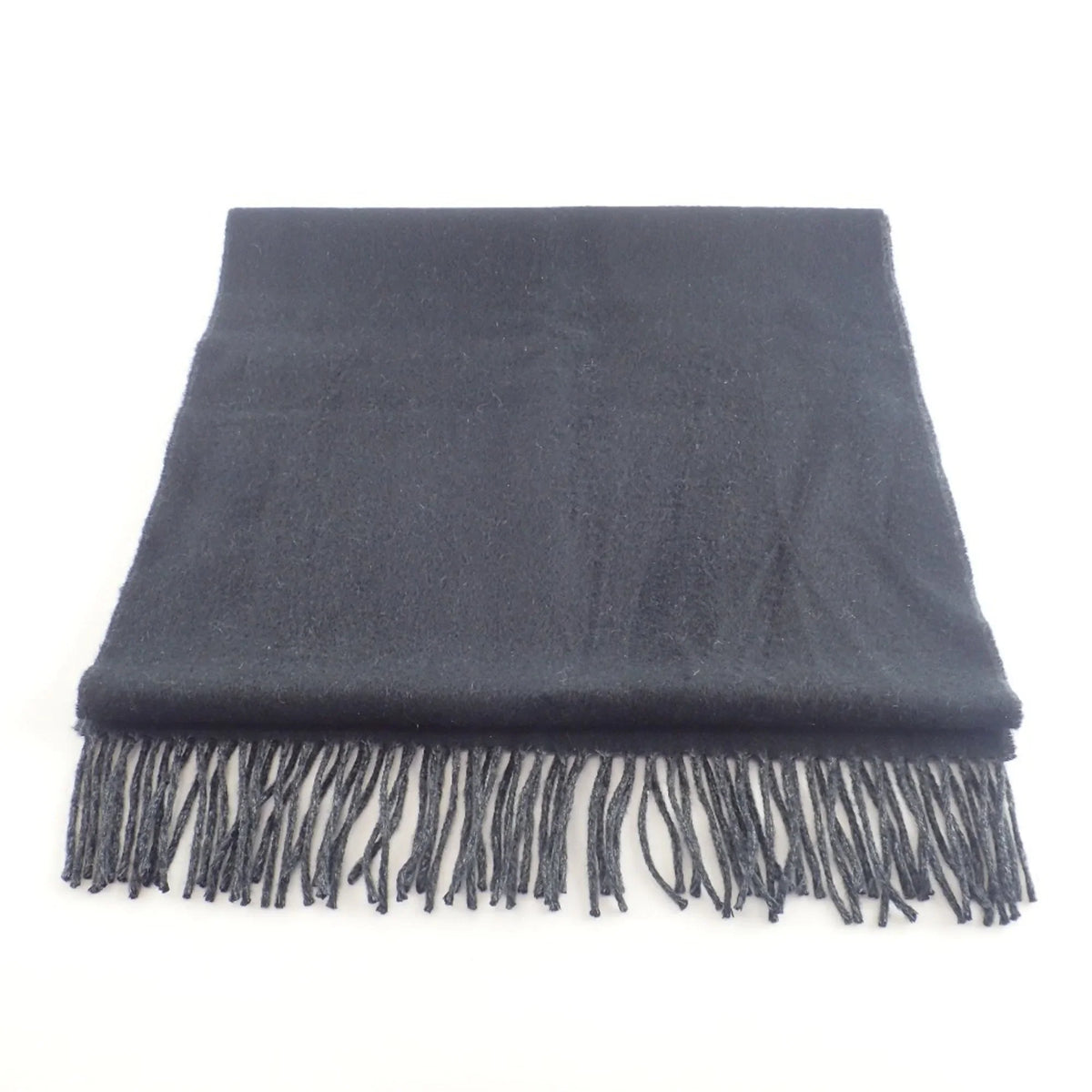 100% Black Scarf HERMES Cashmere Pre-Owned (Good) Grey Embroidered