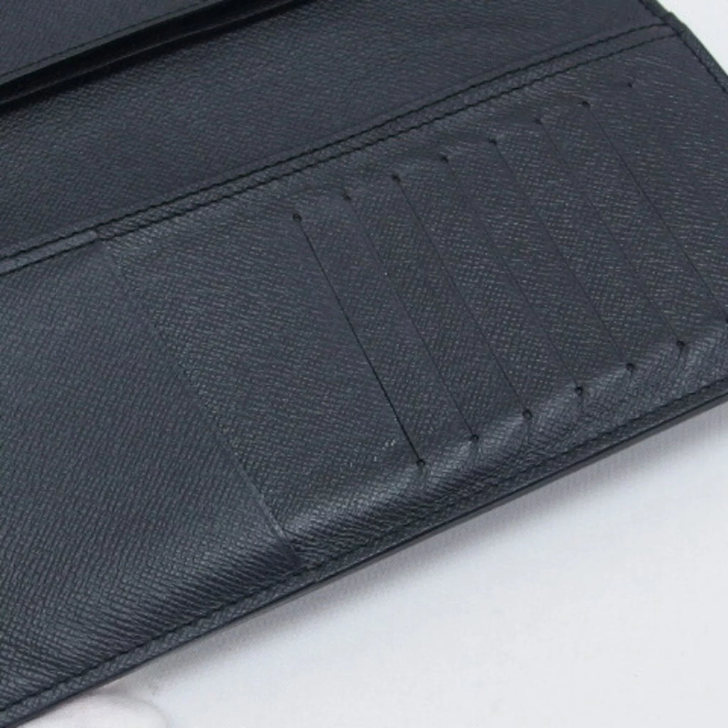 Vuitton (Good) Taiga Long Black Billfold Wallet Louis Pre-Owned Bifold