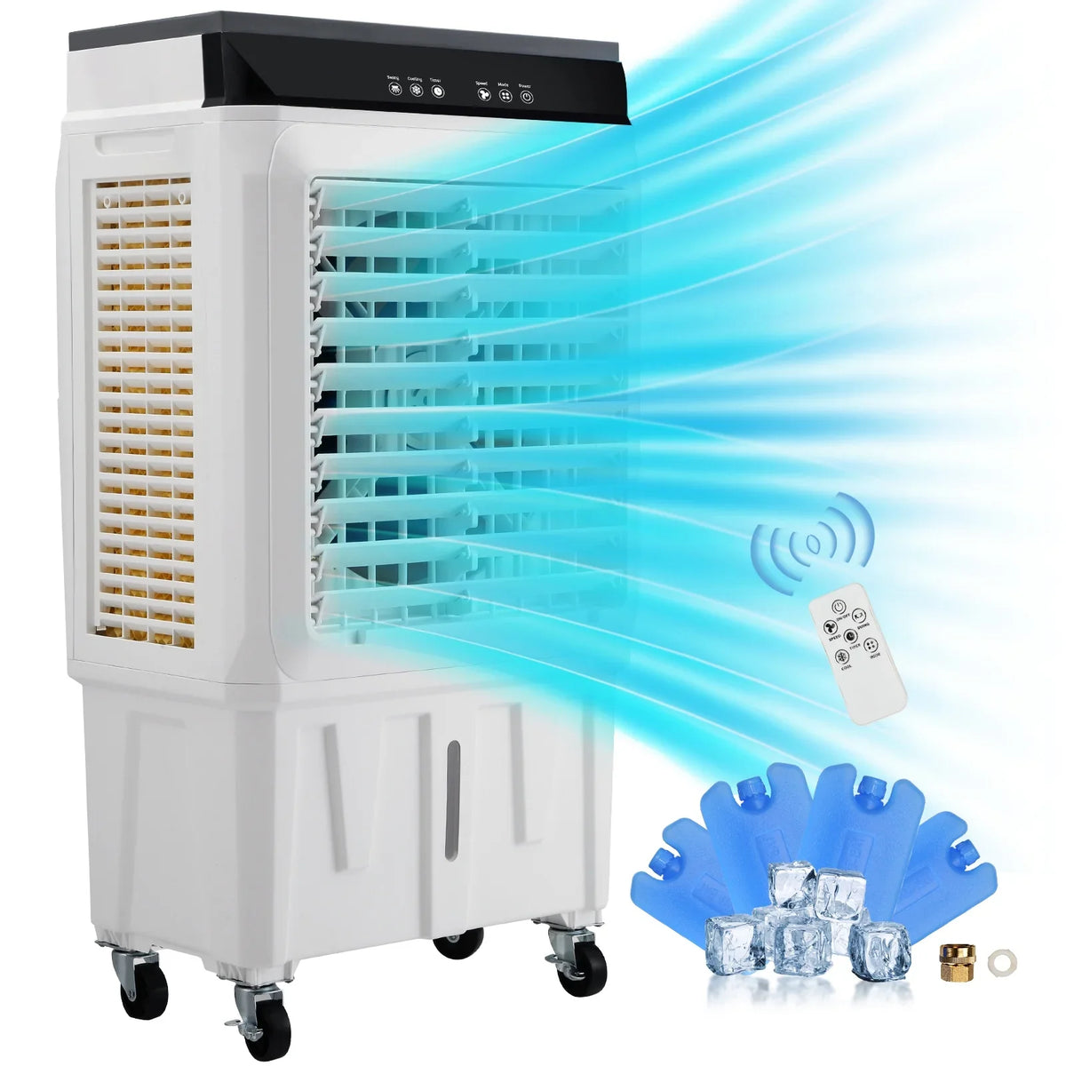Evaporative Air CFM 12h Cooler Humidifier SKYSHALO Cooler Gal 7 Timer 2100 3-in-1 Swamp