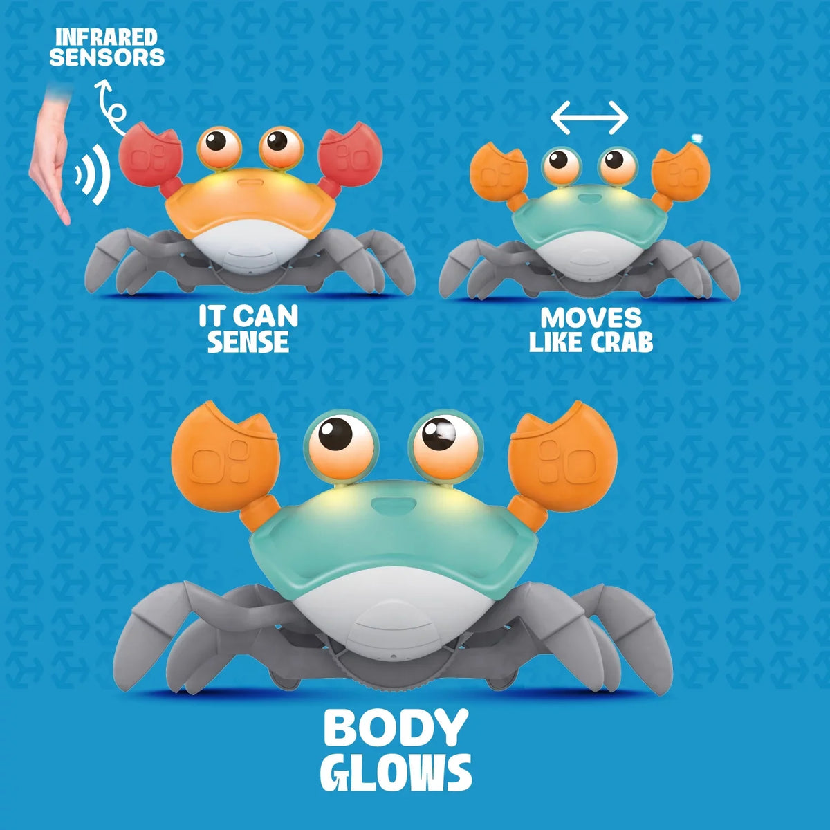 For Crab Time, Tummy Kids 6-12 Light Music And Learning And 0-6 Crawl Months Toddlers Years Kids And Gift Crawling - Favorite Little Entertaining Aura Beautiful With Cognitive Development
