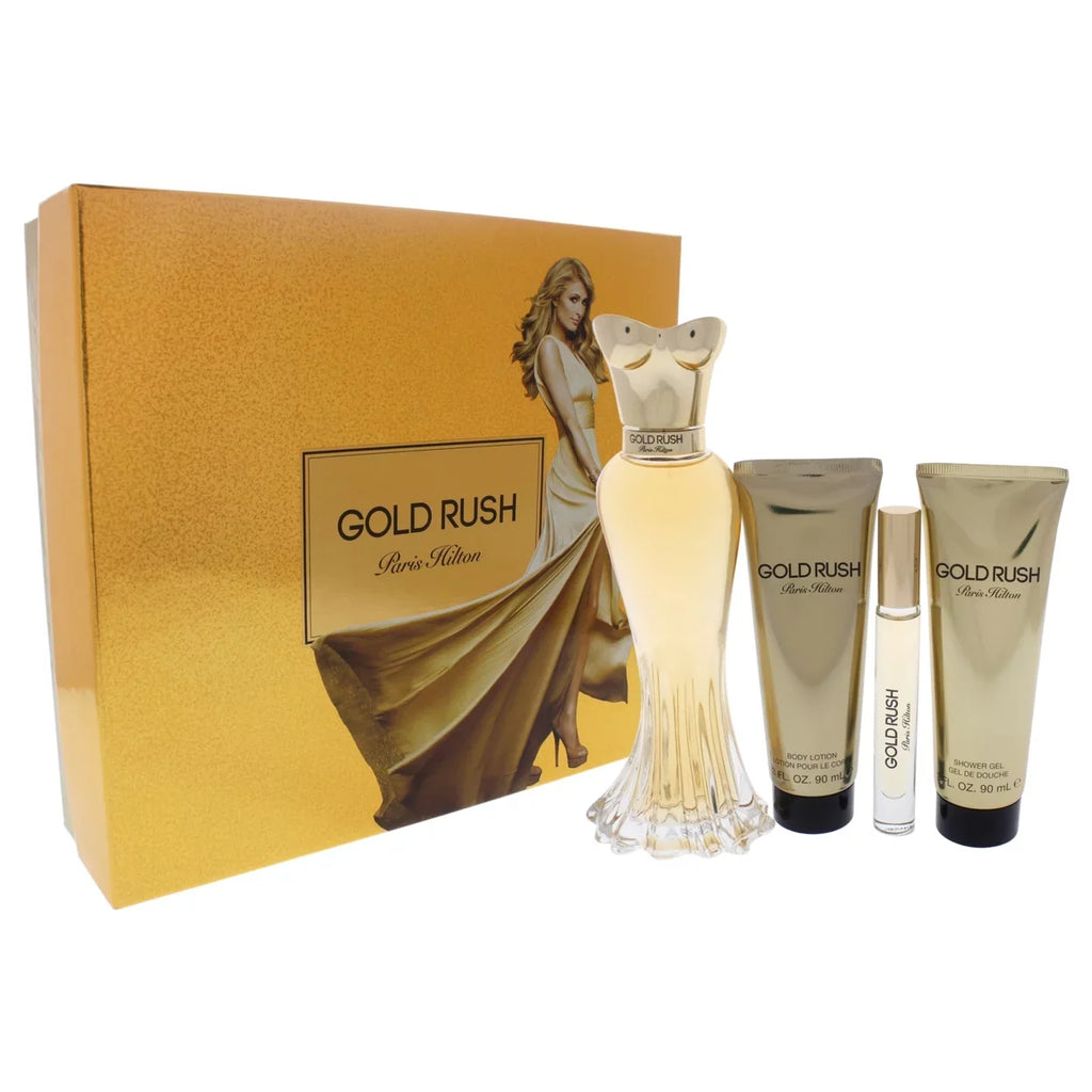 Pieces Set for Gold Hilton Rush Paris Perfume Women, 4 Gift