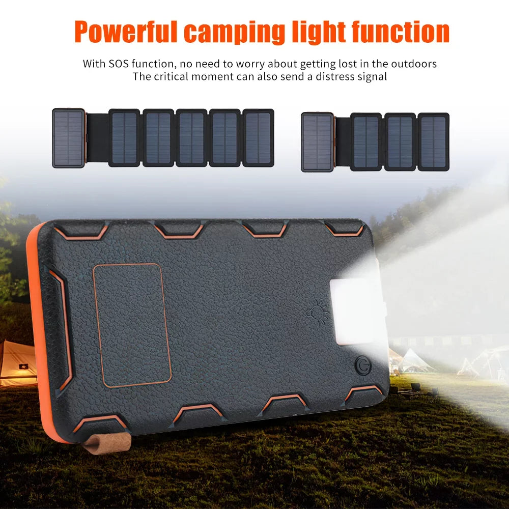 Outdoor Power USB Pack Tablets Bank, Battery for Phones, Portable Charge Charger 26000mAh, Fast Solar