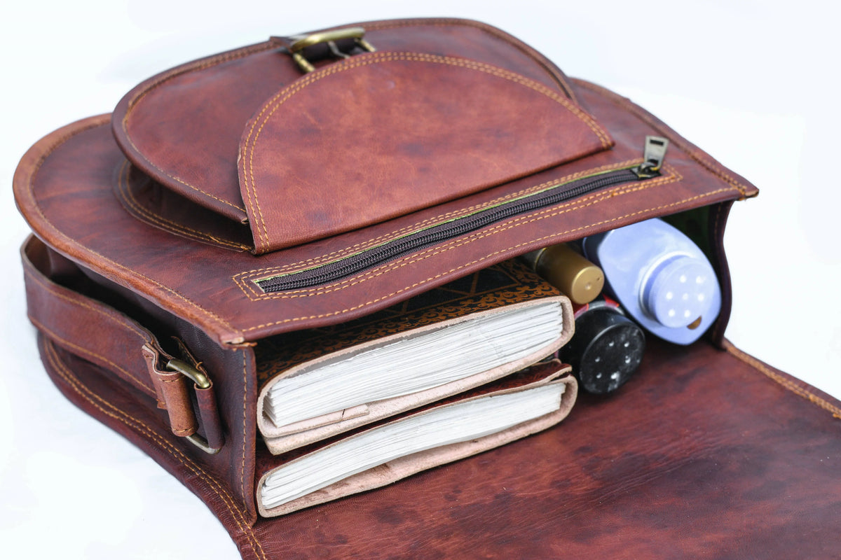 Real Handbags Bag Rustic Saddle Vintage Cross Women's Purse Retro Tablet Body Shoulder Satchel 9" Leather
