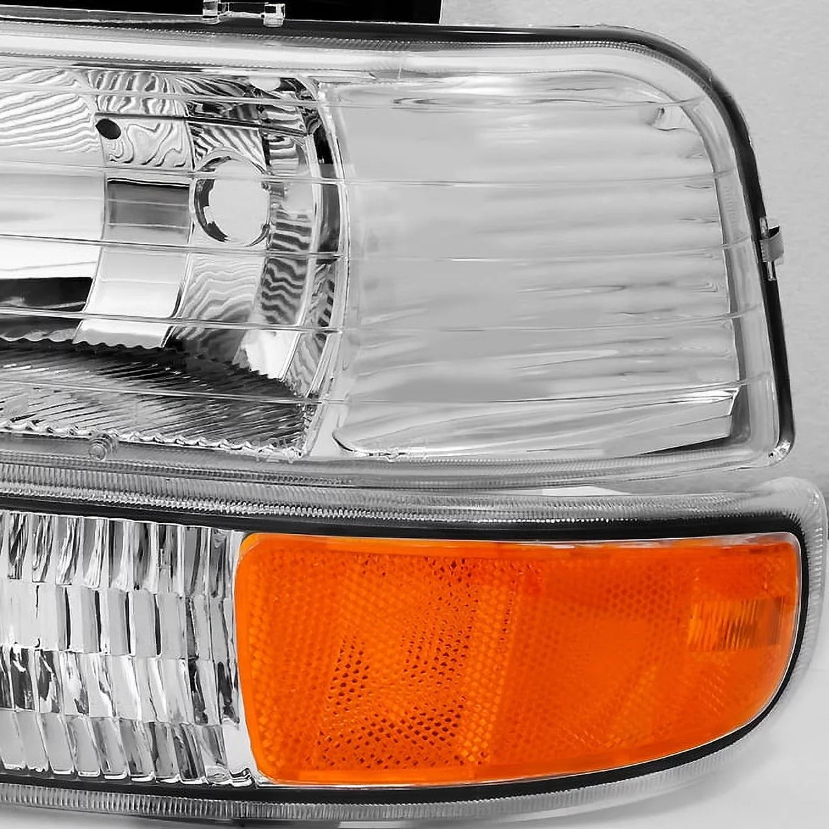 '- Set Headlights With For Chevy Corner Pair Lights Silverado Suburban Clear | AKKON Bumper | Replacement Tahoe 00-06 99-02