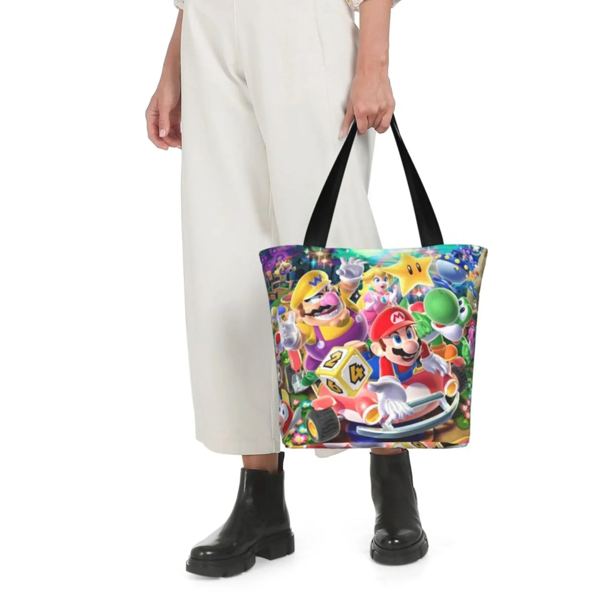 Mario Shoulder Travel Bag Large Beach Capacity Shopping Women's Tote Super Poster For Business Handbag Work School
