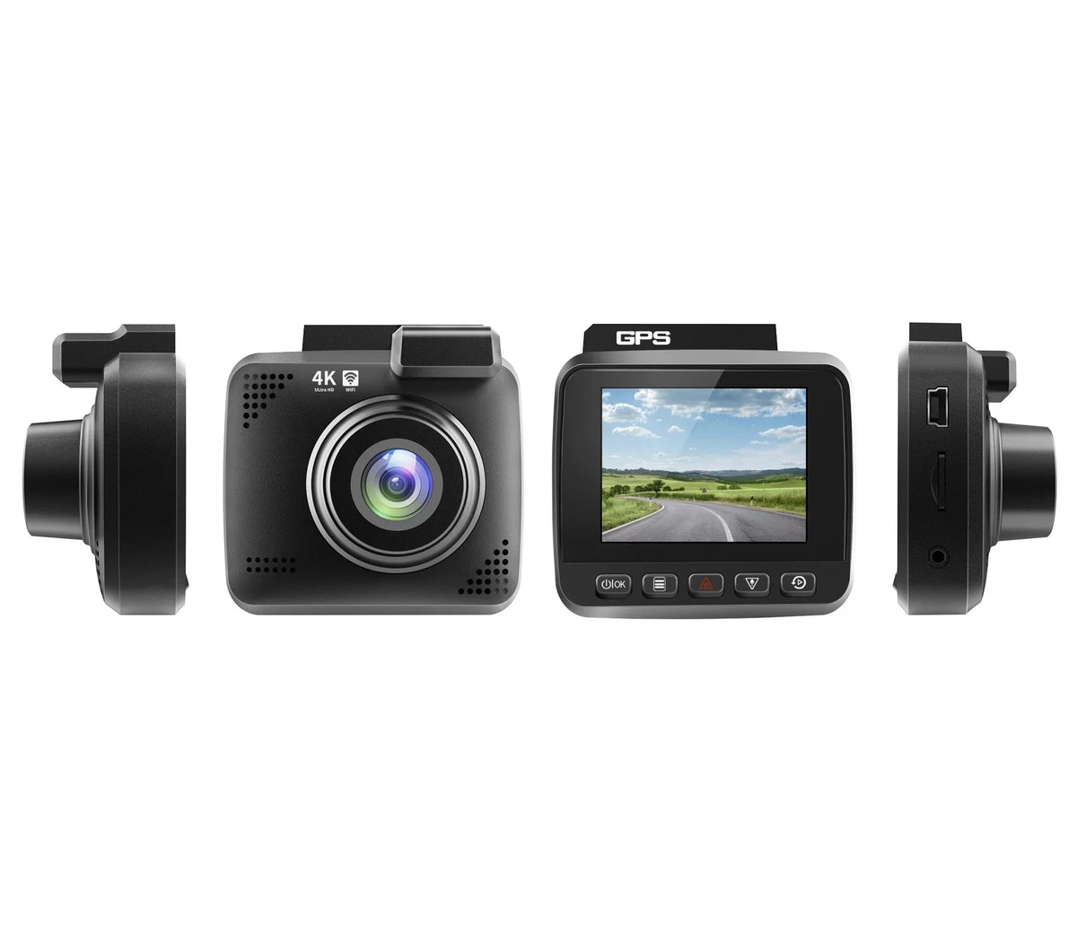 Cam Recording, Dash Wide Car Rear with WDR, Front Cam Loop Night Dash Camera, 4K Monitor, Angle Built-in GPS 2160P G-Sensor, Vision, Recorder Cars, WiFi & with 170° Parking FHD and Driving for