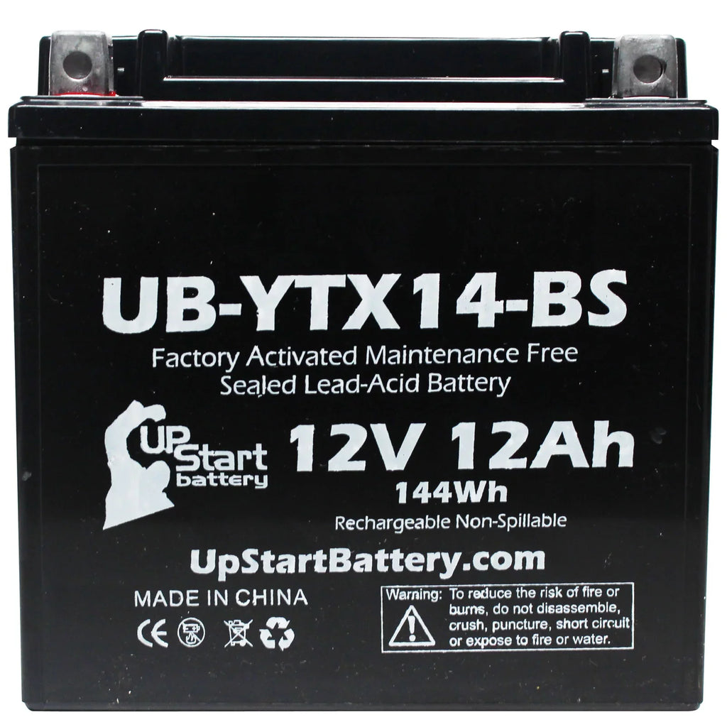 4-Pack F800ST, Maintenance for Free, Replacement 2012 12V, BMW Factory GS Activated, CC - UB-YTX14-BS 800 12AH, Motorcycle UpStart Battery Battery