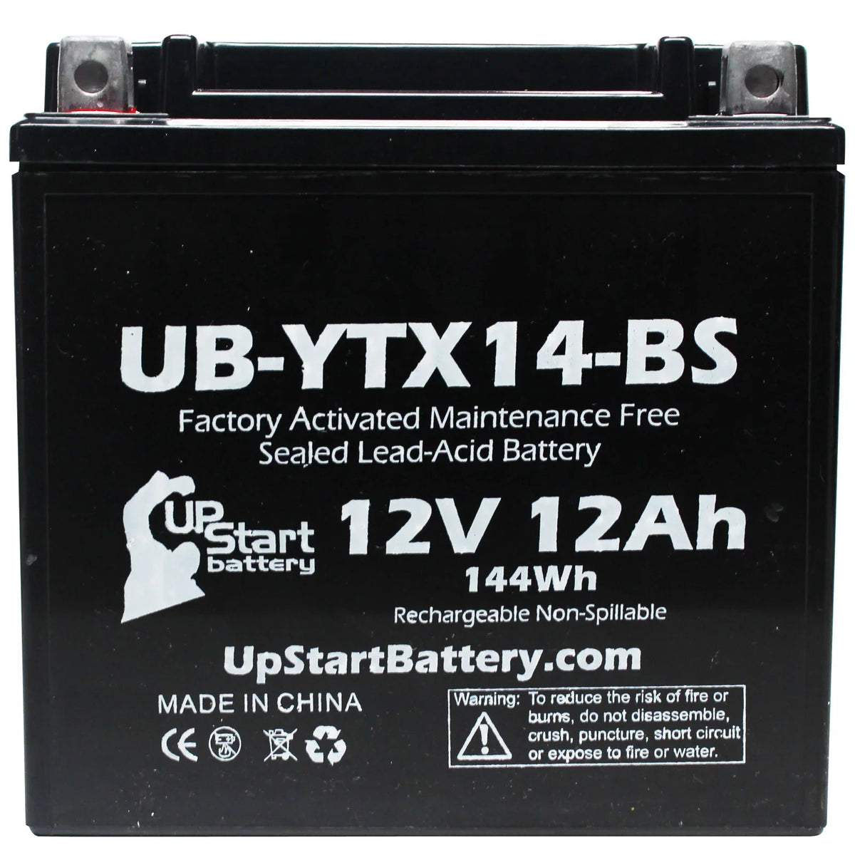 4-Pack F800ST, Maintenance for Free, Replacement 2012 12V, BMW Factory GS Activated, CC - UB-YTX14-BS 800 12AH, Motorcycle UpStart Battery Battery