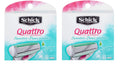 (Pack Blade of Hypo for Schick Quattro Women 8 Sensitive Aloe Allergenic Cartridges, Count 2) Refill