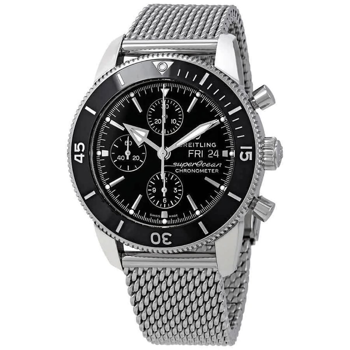 Dial Breitling Men's Superocean Chronograph II Heritage Watch A13313121B1A1 Automatic Black