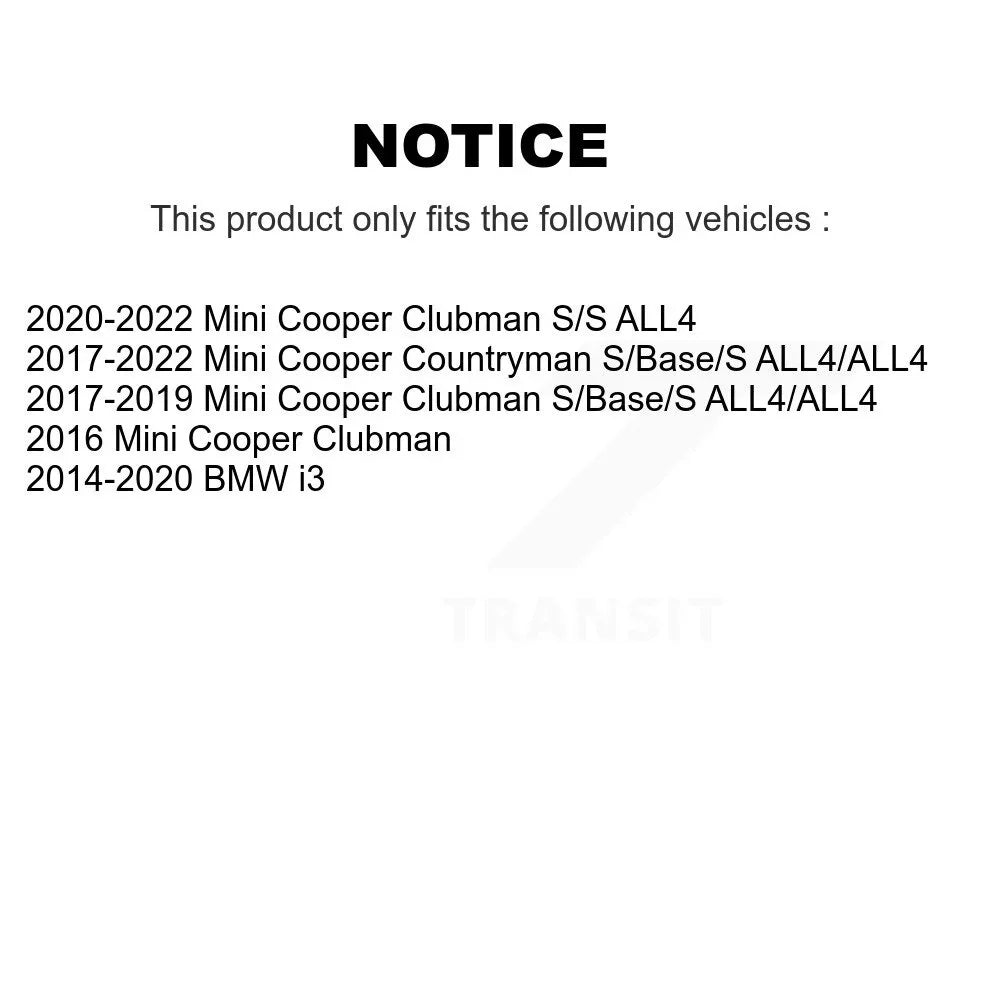 Transit Kit Drilled Countryman - Cooper Clubman And Pads Slotted For Disc Brake KDF-101034 i3 Semi-Metallic Rotors BMW Mini Auto Coated Rear