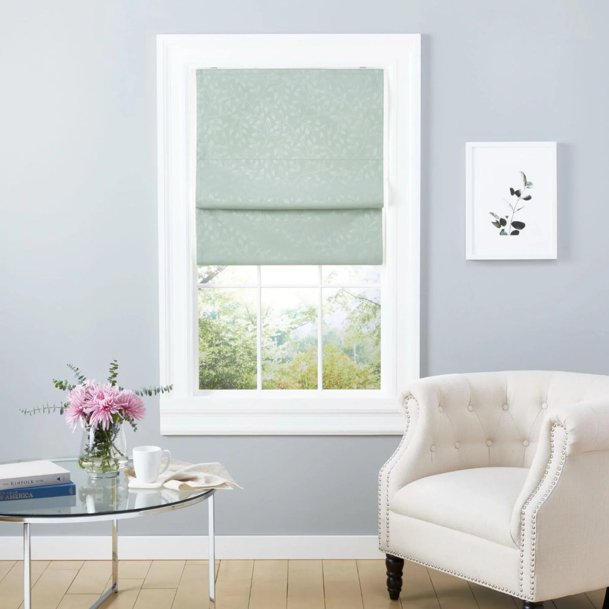 Exclusive Total Roman Bolan Sage Blackout Shade, 64", 31"x Botanical Home