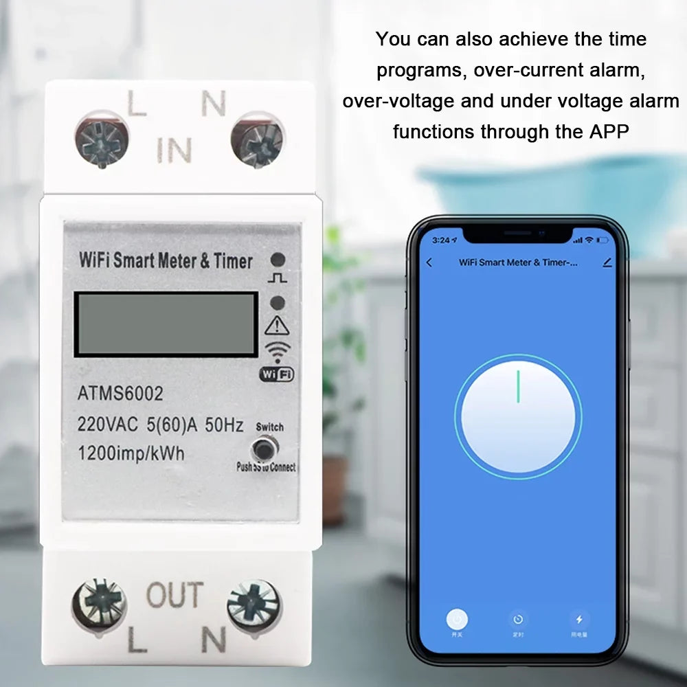 Meter WiFi APP Intelligent Manual Energy Electric Intelligent No Electric Mobilephone Walmeck Need Electric Meter Remotes Meter Meter Meter Home Intelligent Home Control Timer Reading