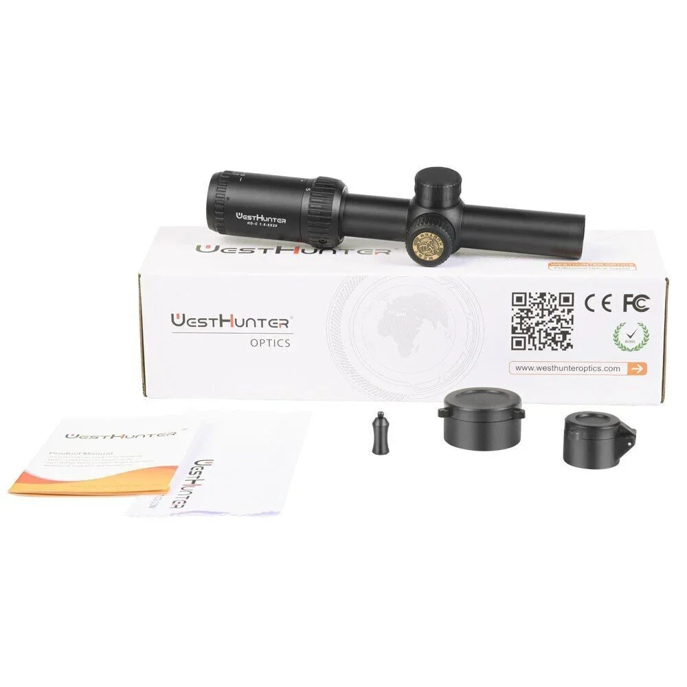 Scope 1.5-5X20 Sights,11mm Dovetail Clear Hunting Rings WestHunter View Compact SFP HD-C
