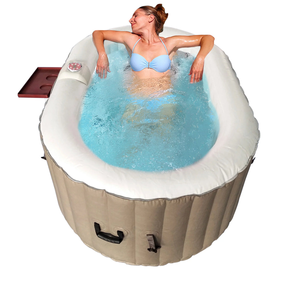 Person 145 ALEKO Cover Gallon with Oval 2 Hot Brown Jetted Inflatable Tub