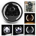 Driving for Hi/Lo Fog Motorcycle 7 Cafe Inch Racer Dyna Headlight LED Bobber DRL